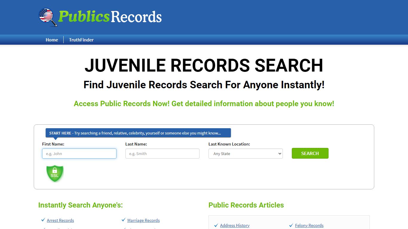 Find Juvenile Records Search For Anyone Instantly!